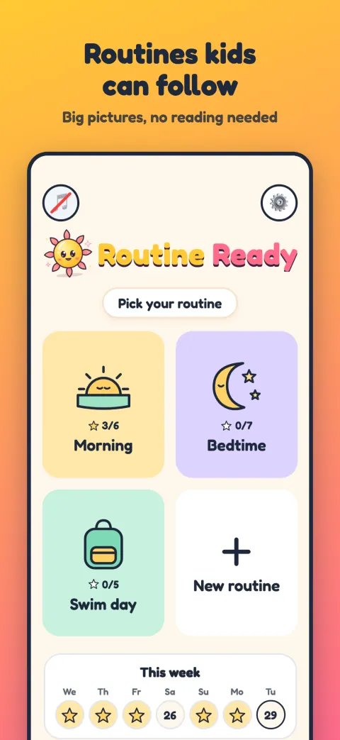 Routine Ready, capture d'écran 1